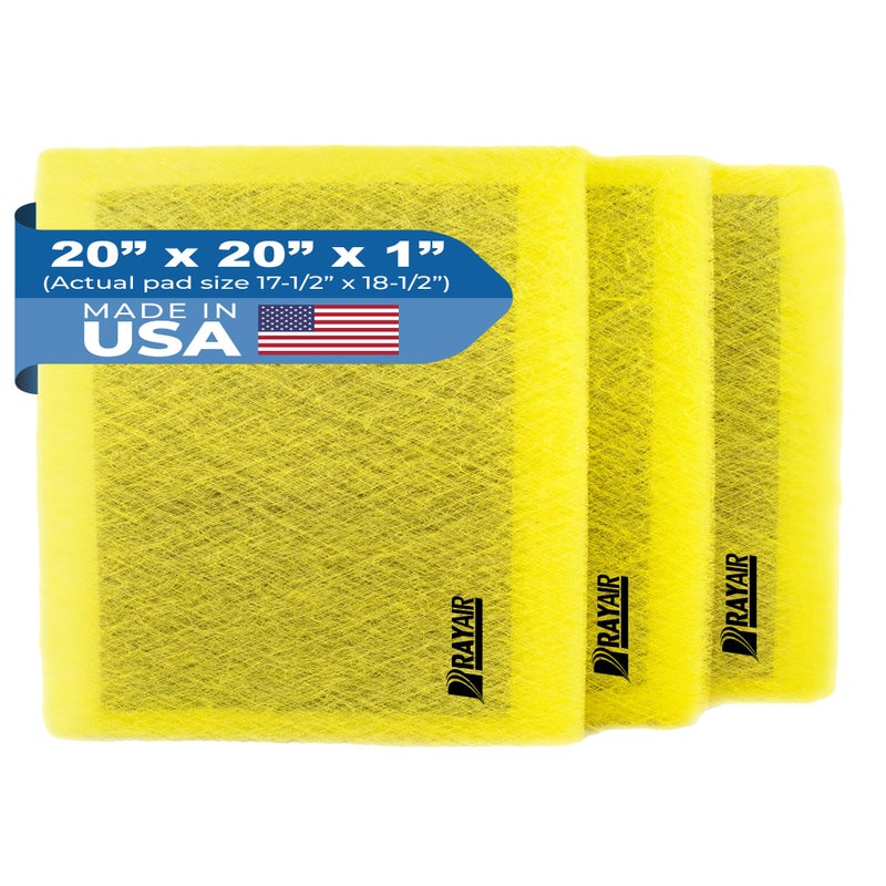 RAYAIR SUPPLY 20x20 Replacement Filter Pads Designed to Fit MicroPower Guard Air Cleaner 20x20 Refills (3 Pack) YELLOW - Image 1